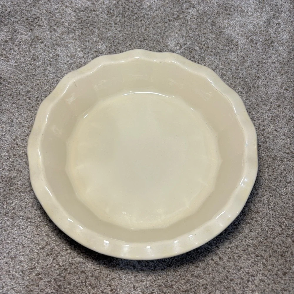 EMILE HENRY France Williams Sonoma Ceramic Pie Plate Baking Dish - Green 10.25